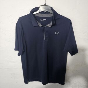 Under Armour Polo Shirt Mens 3XL XXXL Navy Blue Loose Heatgear Performance